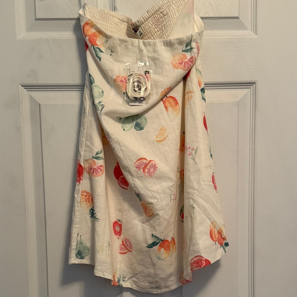 Hollister fruit Print Women's linen dress